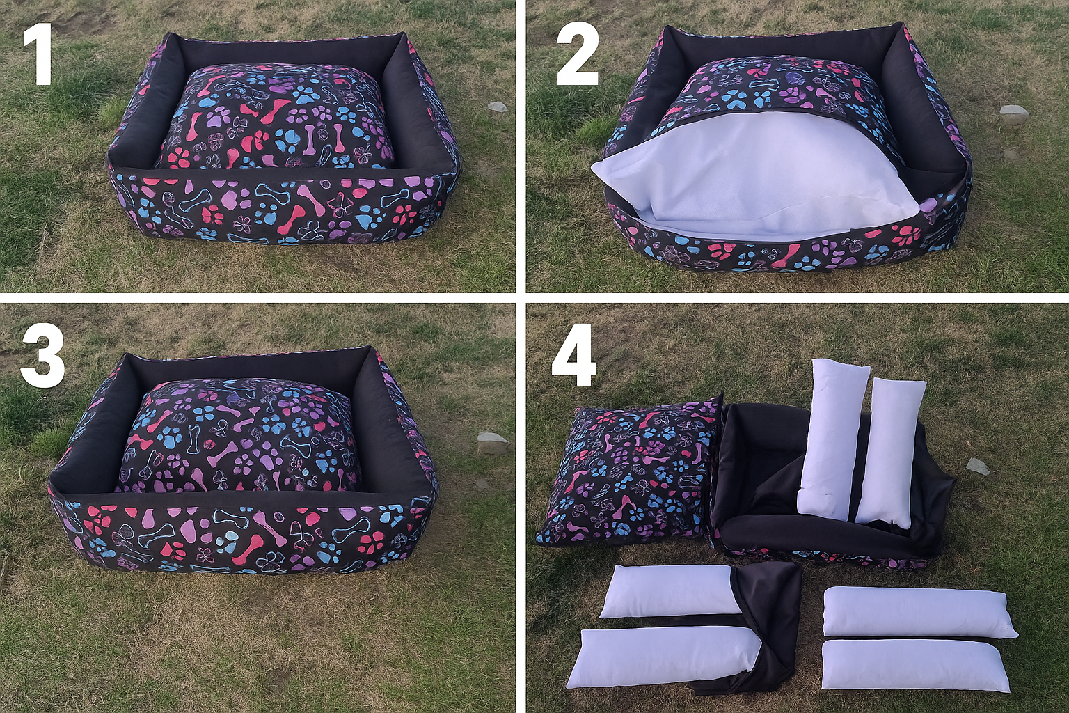 Cama rectangular Café (100% desmontable con cierres)