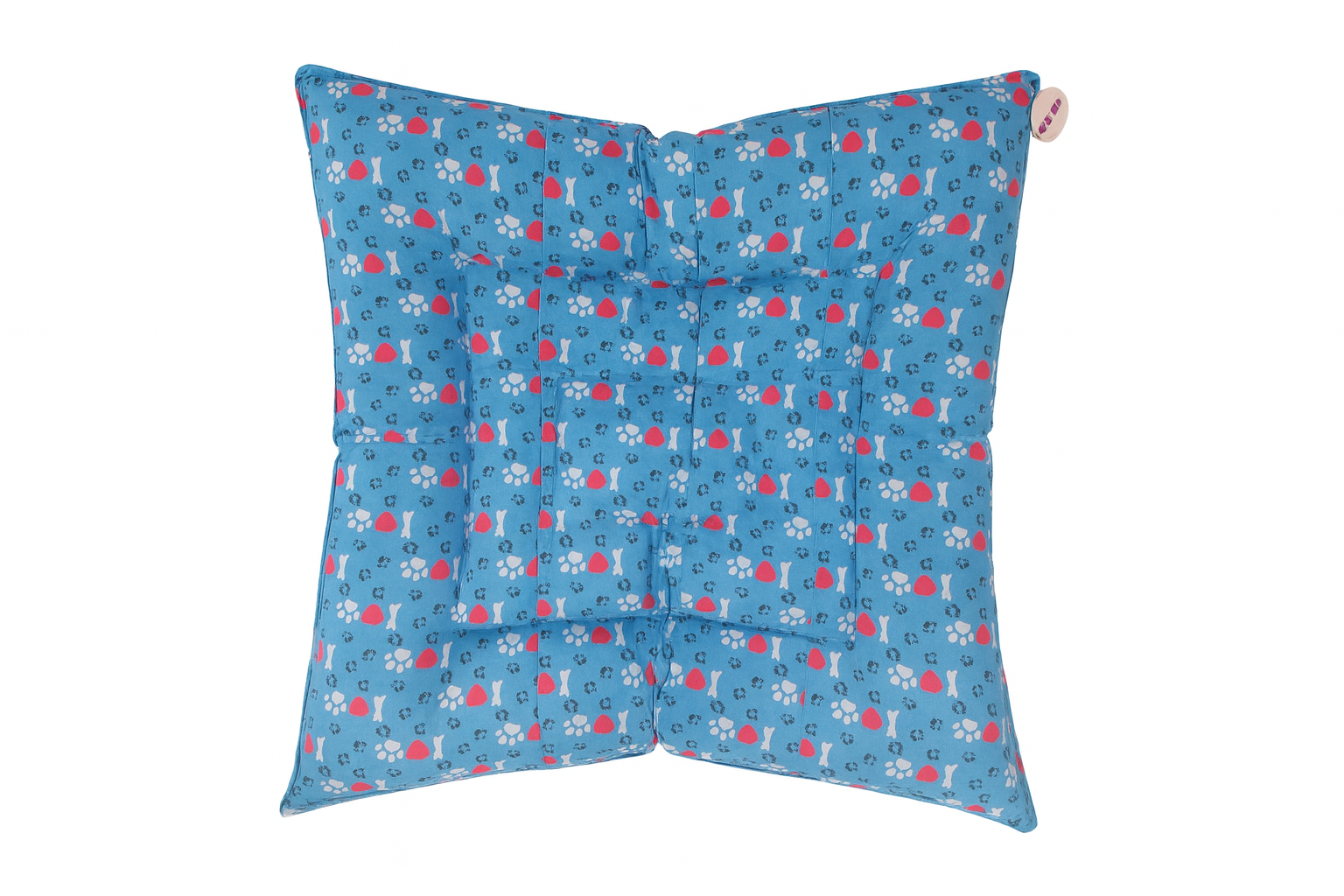 Cojín diseño patitas color azul